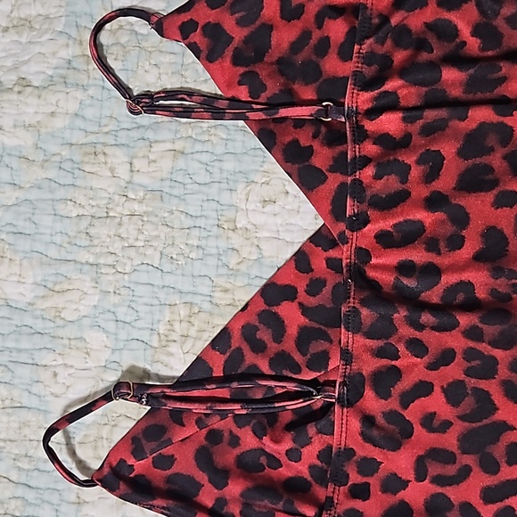 Red Leopard Print Bodycon Dress, Size Small - Picture 5 of 6
